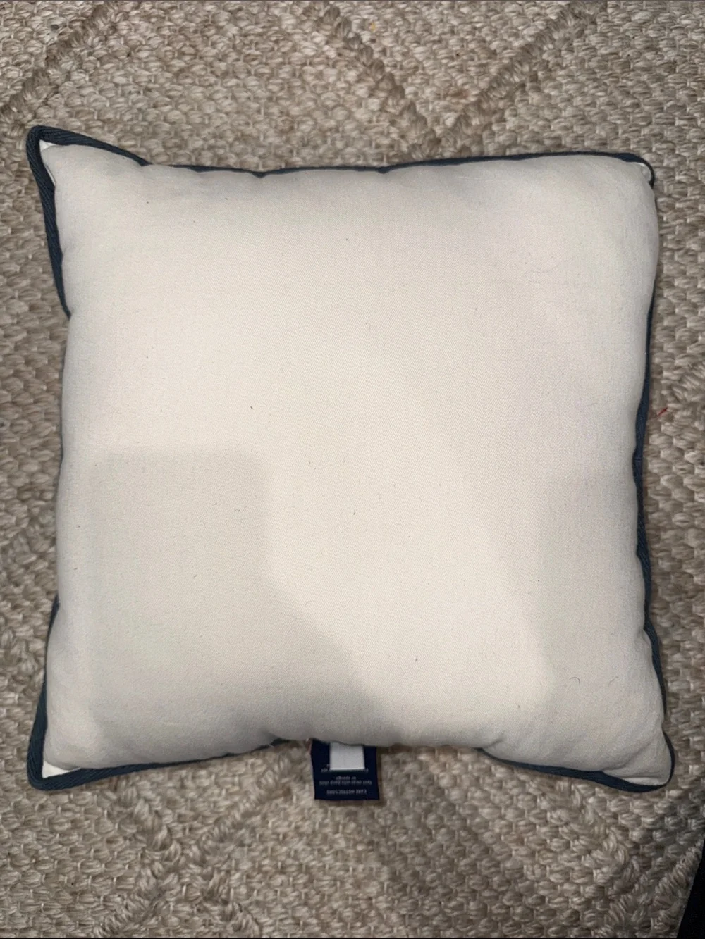 Chaps Plaid Sailboat Throw Pillow - White with Navy Trim